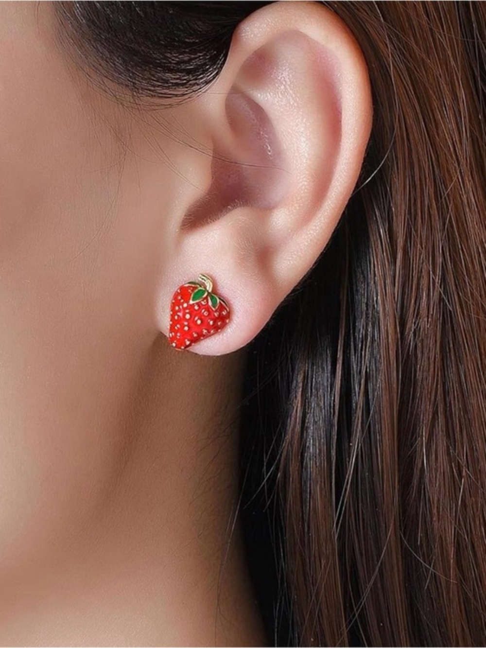 Strawberry Stud Earrings | Fruit Jewelry